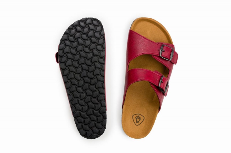 Ahinsa Barfot Sandaler Dame Burgunder | FLC2482NN