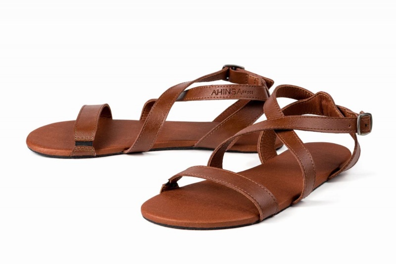 Ahinsa Hava Barfot Sandaler Dame Brune | UDX290WX