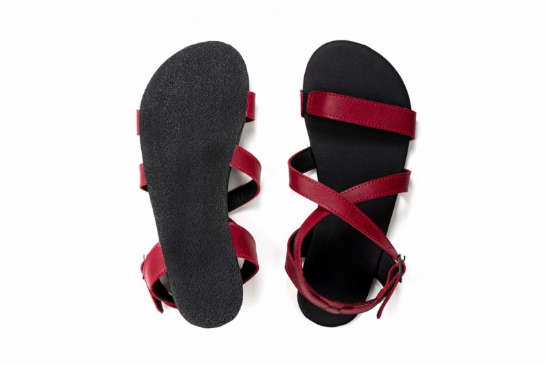 Ahinsa Hava Barfot Sandaler Dame Burgunder | FMC2757AC