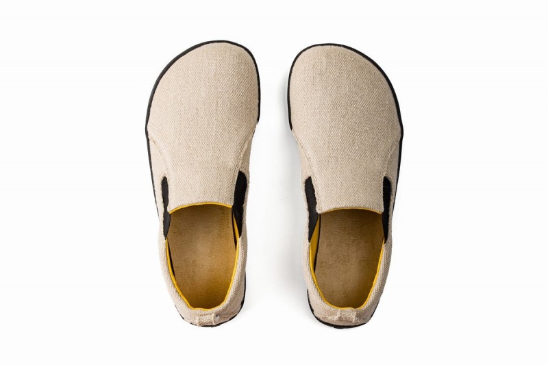 Ahinsa Hemp Barfot Slip On Sneakers Dame Beige | AEI7385YC