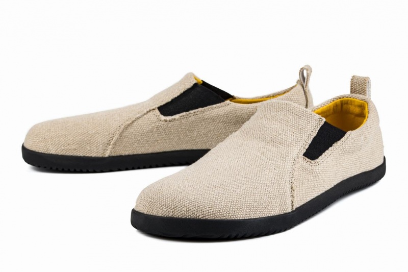 Ahinsa Hemp Barfot Slip On Sneakers Dame Beige | AEI7385YC