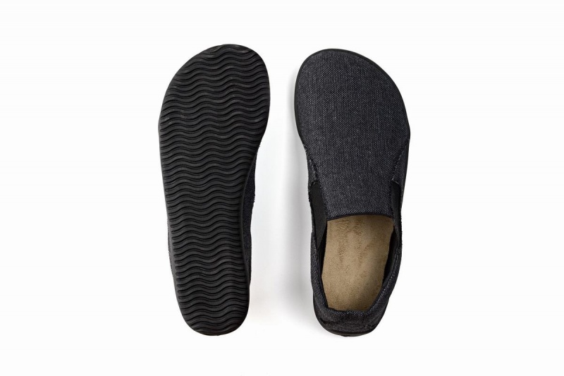 Ahinsa Recycled Barfot Slip On Sneakers Herre Mørke Grå | DUS546JP