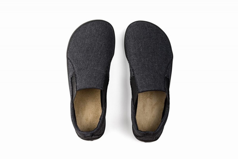 Ahinsa Recycled Barfot Slip On Sneakers Herre Mørke Grå | DUS546JP