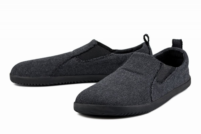 Ahinsa Recycled Barfot Slip On Sneakers Herre Mørke Grå | DUS546JP