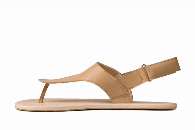 Ahinsa Simple Barfot Sandaler Dame Beige | UAU6460IO