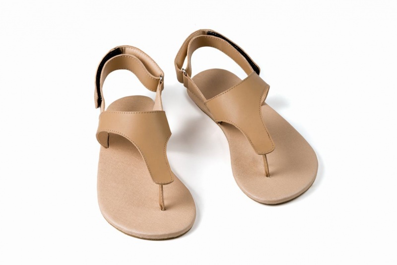 Ahinsa Simple Barfot Sandaler Dame Beige | UAU6460IO