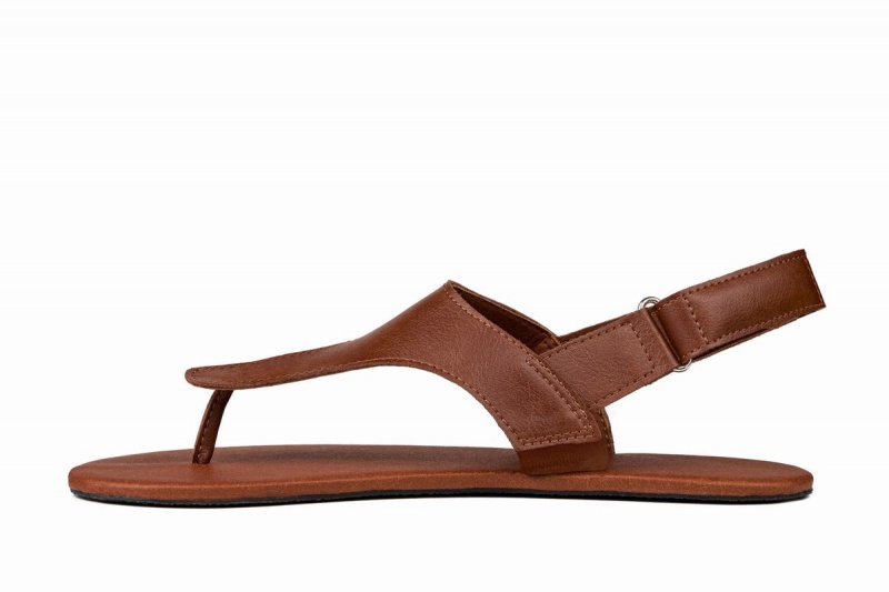 Ahinsa Simple Barfot Sandaler Dame Brune | LPC10073SK