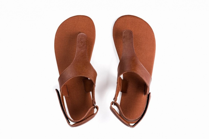 Ahinsa Simple Barfot Sandaler Dame Brune | LPC10073SK