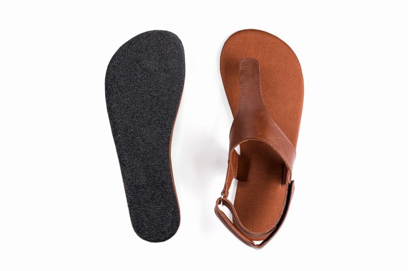 Ahinsa Simple Barfot Sandaler Dame Brune | LPC10073SK