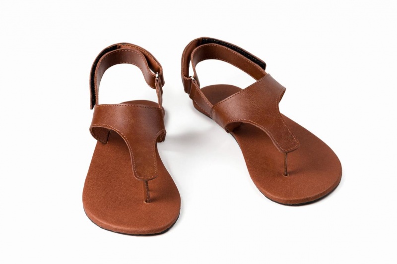 Ahinsa Simple Barfot Sandaler Dame Brune | LPC10073SK