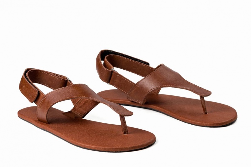 Ahinsa Simple Barfot Sandaler Dame Brune | LPC10073SK