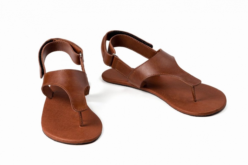 Ahinsa Simple Barfot Sandaler Dame Brune | LPC10073SK