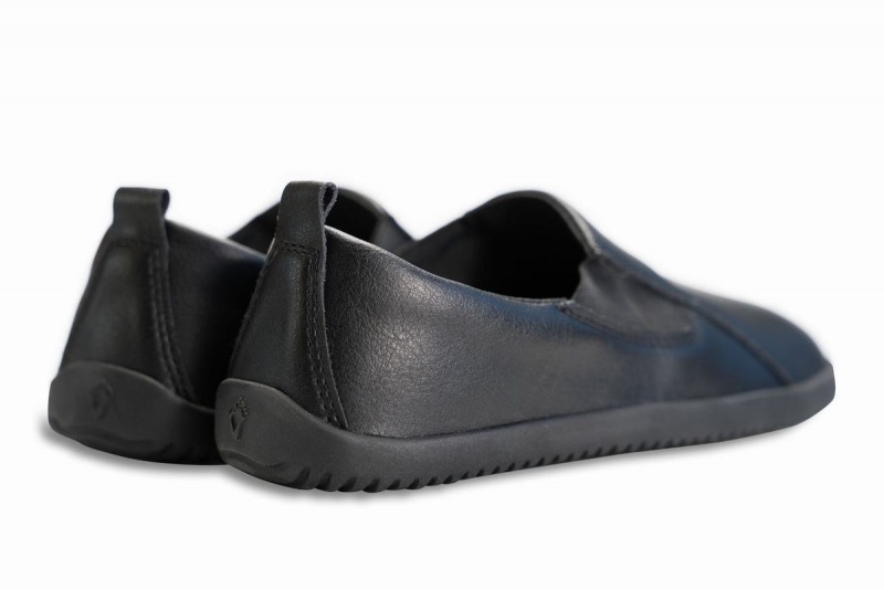 Ahinsa Veganske Lær Barfot Slip On Sneakers Herre Svarte | YHY7242ZB