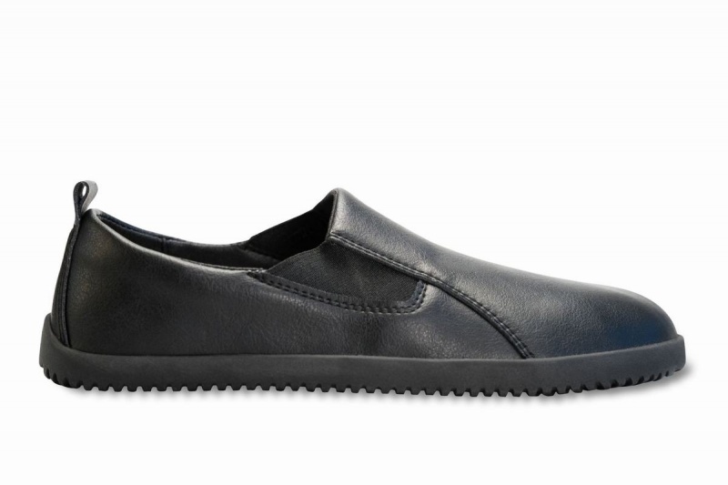 Ahinsa Veganske Lær Barfot Slip On Sneakers Herre Svarte | YHY7242ZB